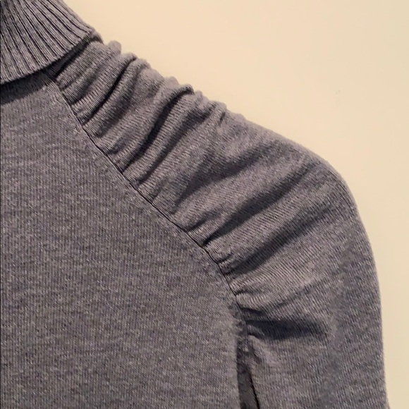 3/$30 Puff sleeve ruched grey turtleneck sweater - Picture 2 of 6